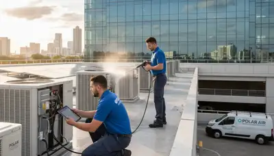 Technician performing AC repair in Nashville TN for Five Star Cooling home air conditioning service