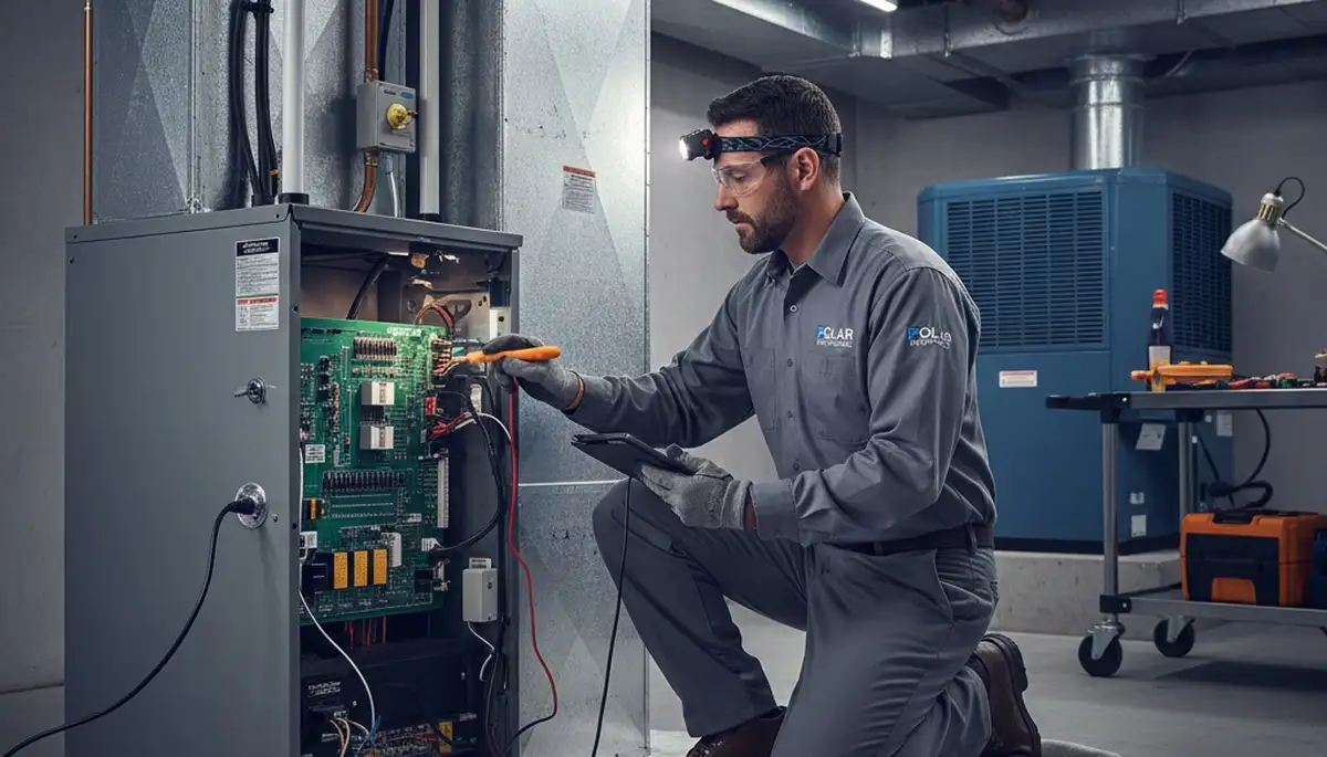 Technician performing furnace repair service in Nashville, TN for Five Star Cooling
