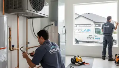 Licensed plumber repairing AC unit in Nashville TN home | Five Star Cooling plumbing services